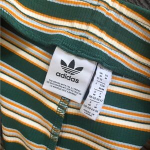 adidas 80s Roller Disco Green and Yellow Striped Bike Shorts